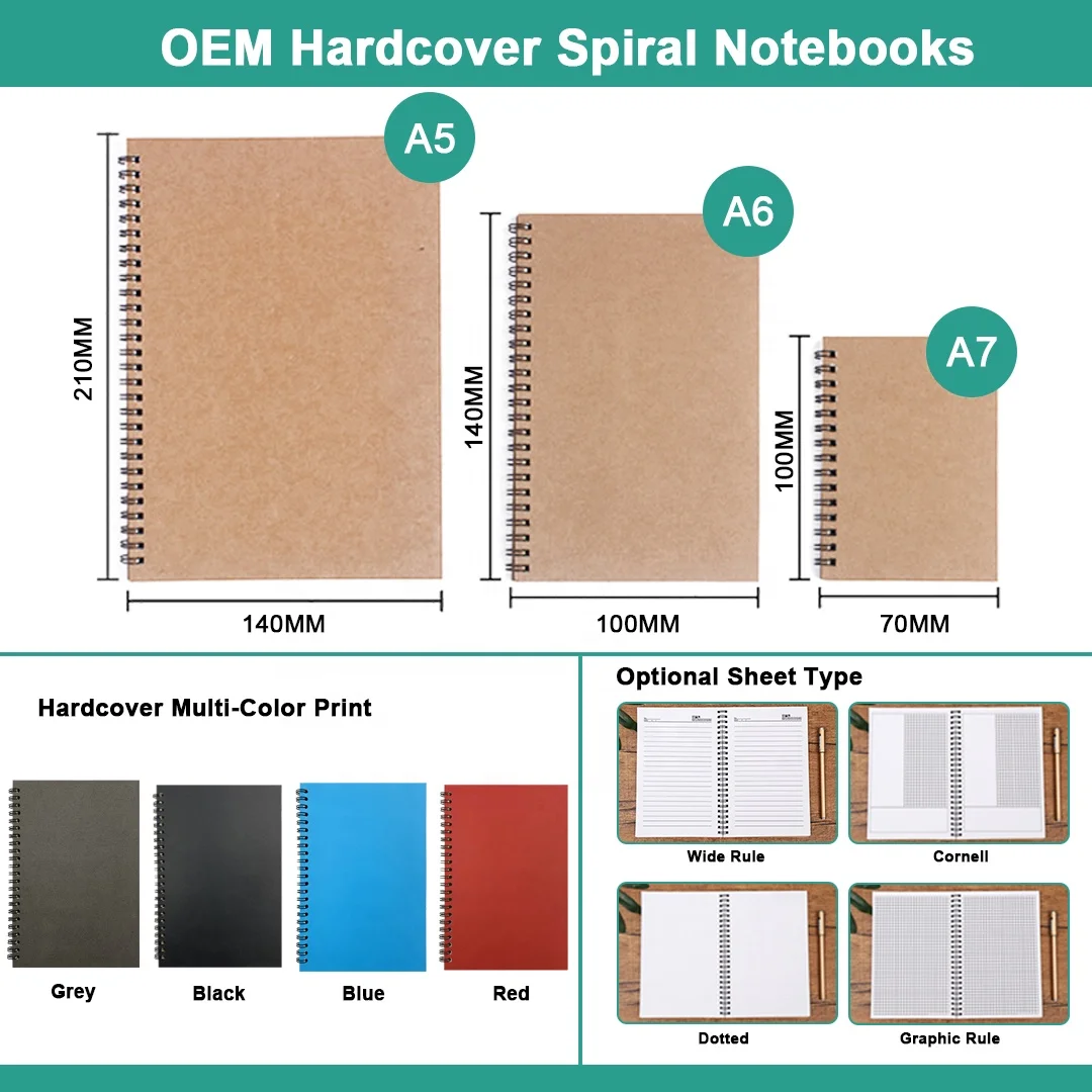 Custom Notebook Spiral Stationery Journals Planner Endnote Training Stationary School Supplies Diary Note Book Budget Binder