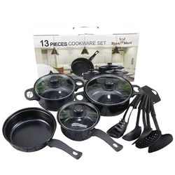 Wholesale Customized Home Kitchen Ware Sets 13pcs Kitchen Housewares Iron Non Stick Kitchen Pots Cookware Sets