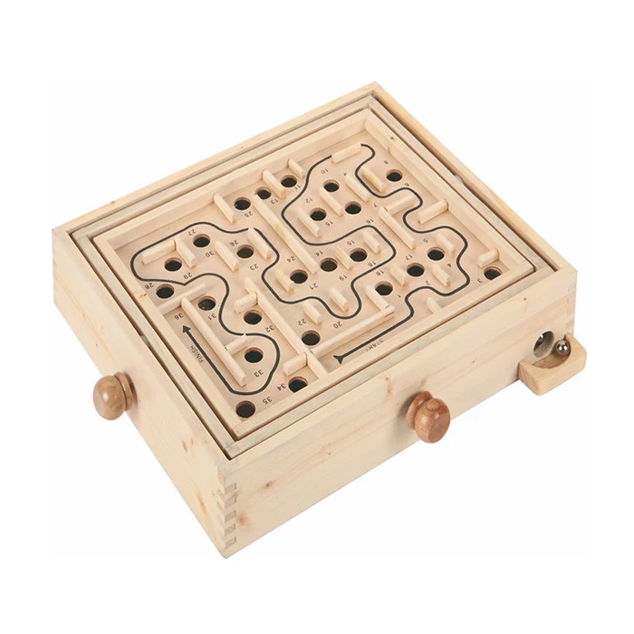 Wood Color Educational Toys Maze Game Small Labyrinth Game for kids and children