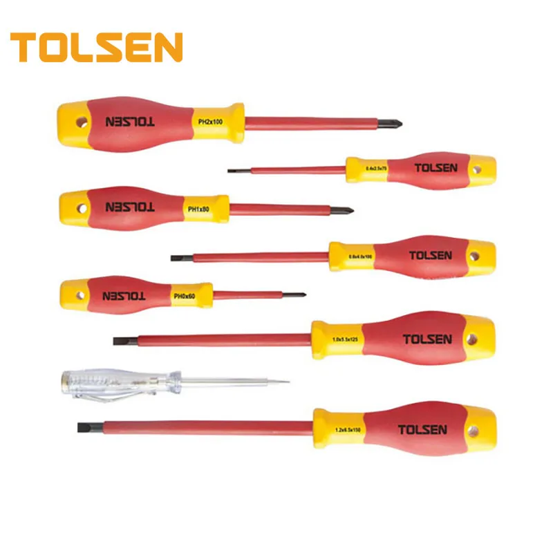 TOLSEN V32408 VDE GS 1000v 8pcs Insulated Screwdrivers Set