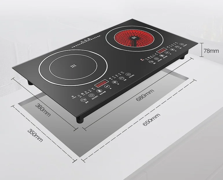 Factory Price Direct Kitchen Laser Cooker Infrared Induction Cooker 2 Burner Hot Sales