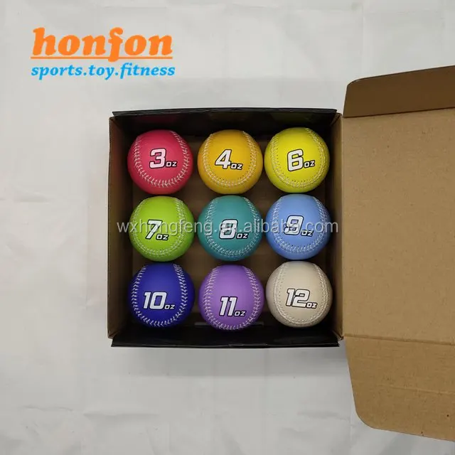 6oz leather weighted balls for softball training balls