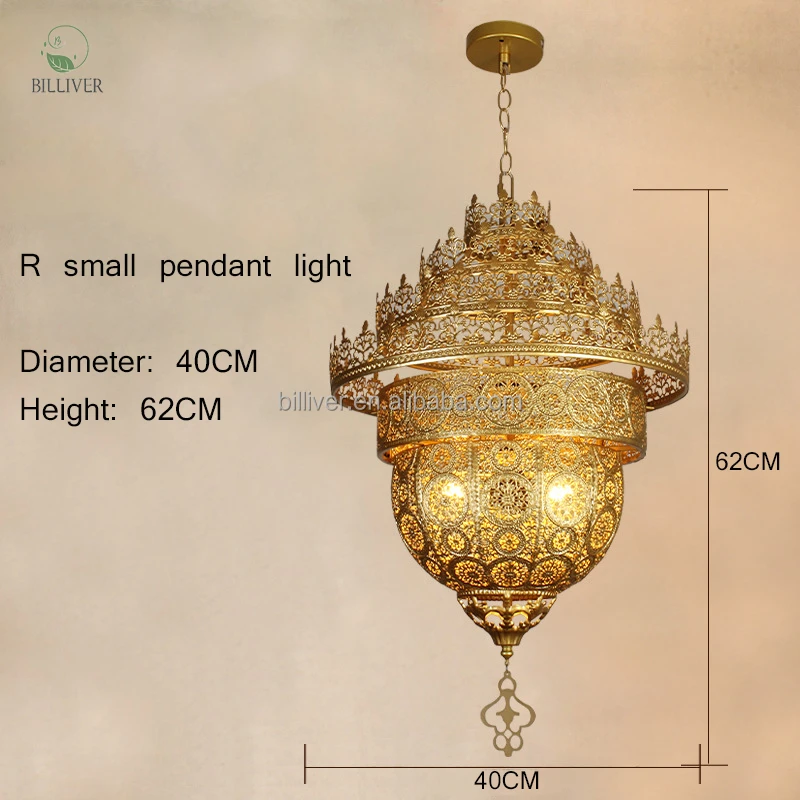 Simple lanterns iron hollow-out Islamic chandeliers custom hotel restaurant with bronze Morocco chandeliers&pendant lights