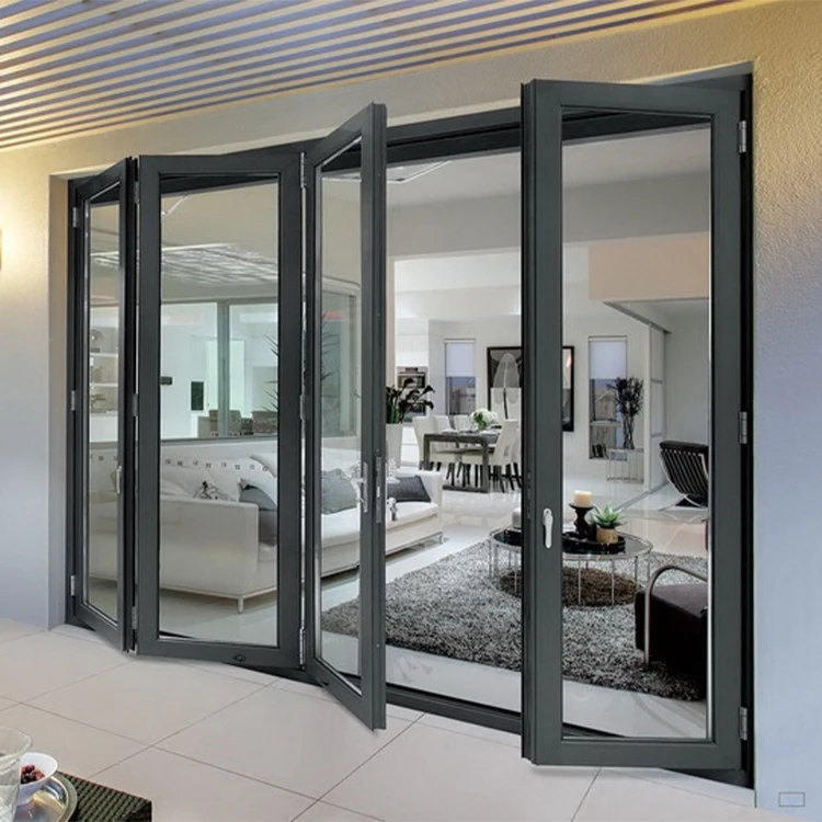 Hot sale water tight accordion doors folding Seamless welding folding glass door with The store