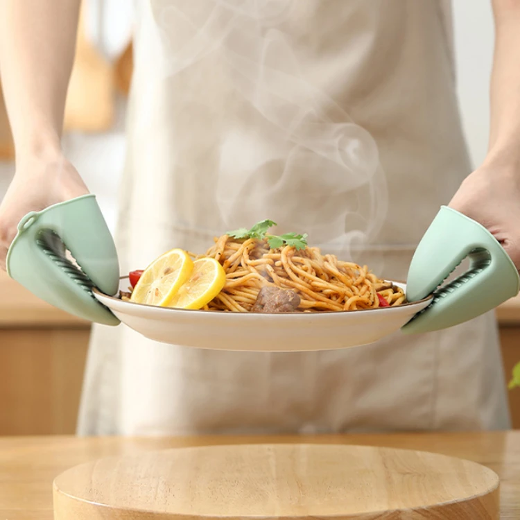 washable anti-scalding clip silicone for hot dishes heat resistant pot holder silicone reusable for microwave ovens
