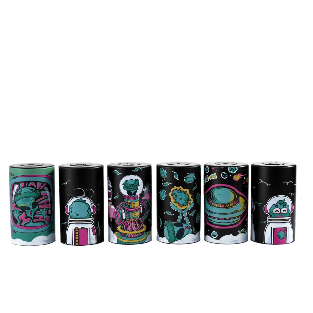 Portable Tobacco Holder Smoking Accessories Cigarette Tube Dry Herb Metal Match Storage Jar with Screw Lid