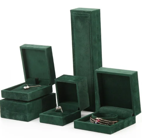 SESI Luxury Dark Blue Mens Jewelry Box Gift Small Velvet Engagement Ring Suede Jewellery Box Square Shape Jewelry Storage Box