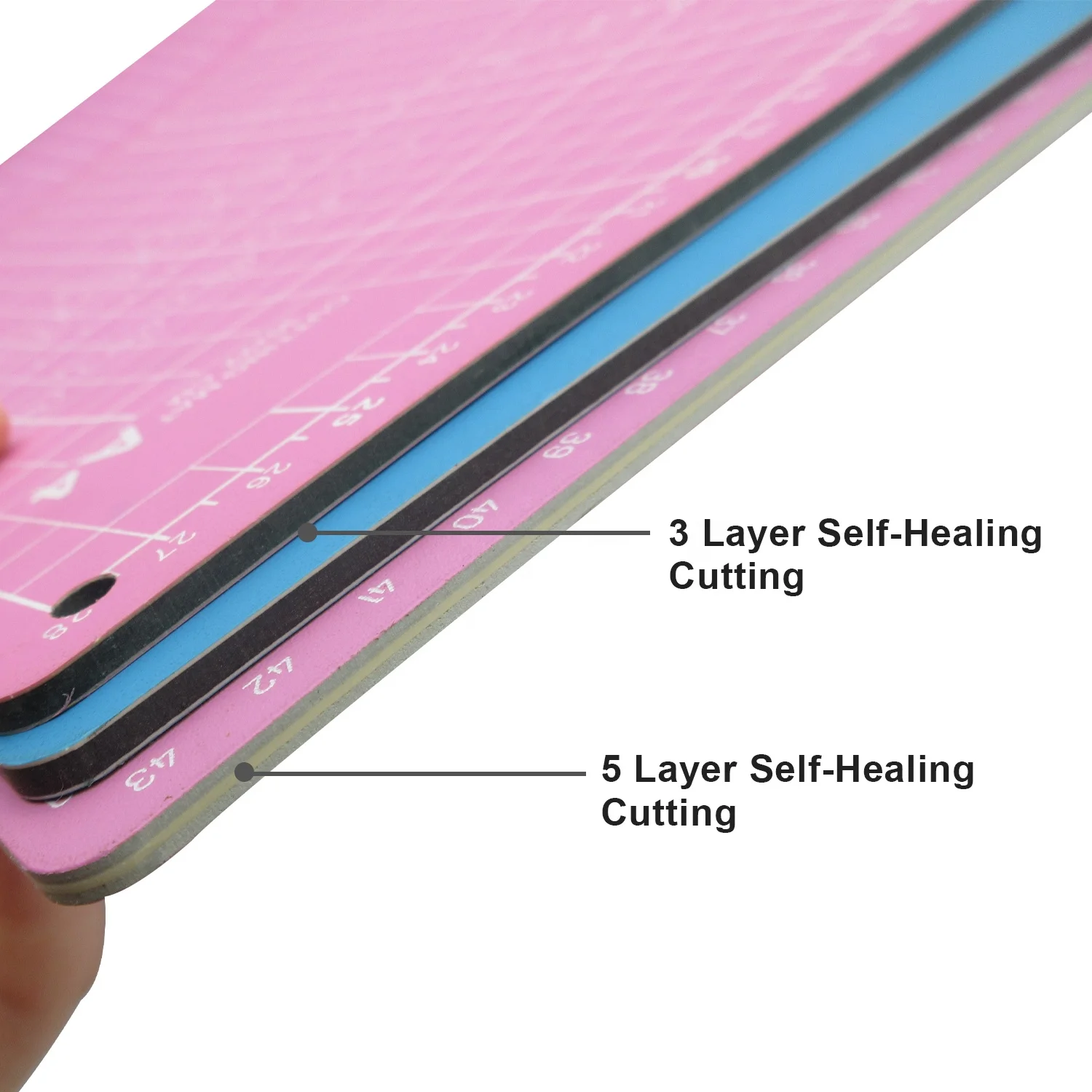Office school home 3 Layers PVC self healing fabric cutting mat board security anti slip 3mm flexible large size A2 cutting mats