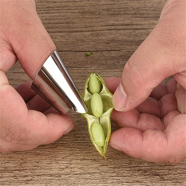 
Logo Acceptable Stainless Steel Cutting Peeling Finger Guard For Soybeans Pistachio For Kitchen Cutting & Gift 