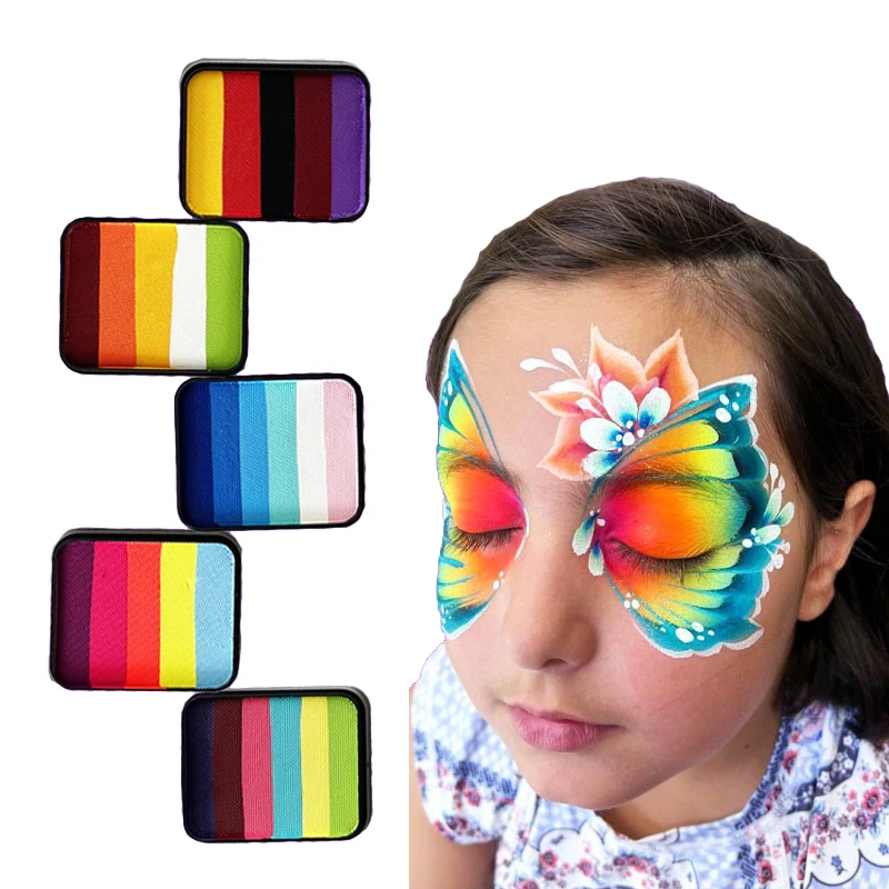 50g Rainbow Split Cake Multi Colors Face Body Paint Kits Wonderful Gift for Kids Halloween Makeup Play
