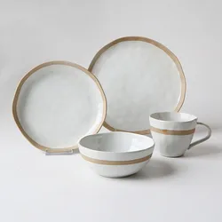 Wholesale luxury porcelaine diner set hotel ceramic tableware plate set ceramic tableware
