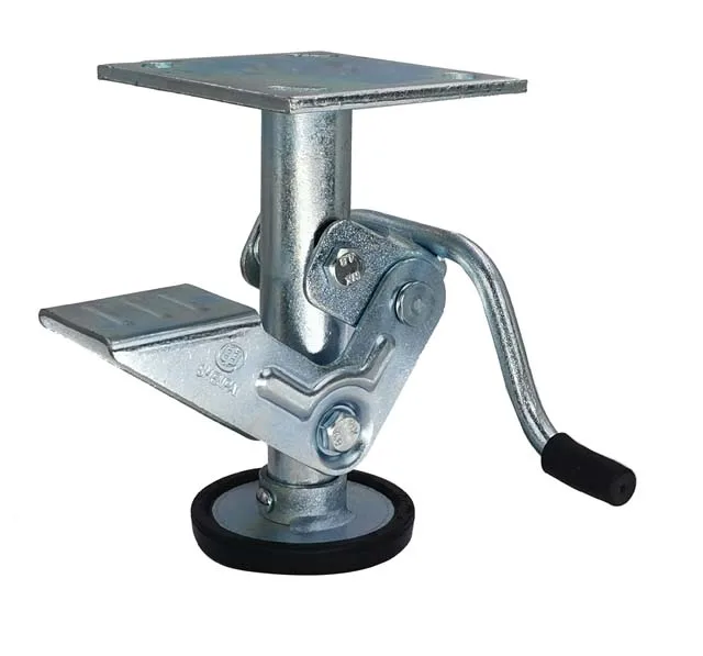wagon wheels inspired elevating jacking brake scaffold caster