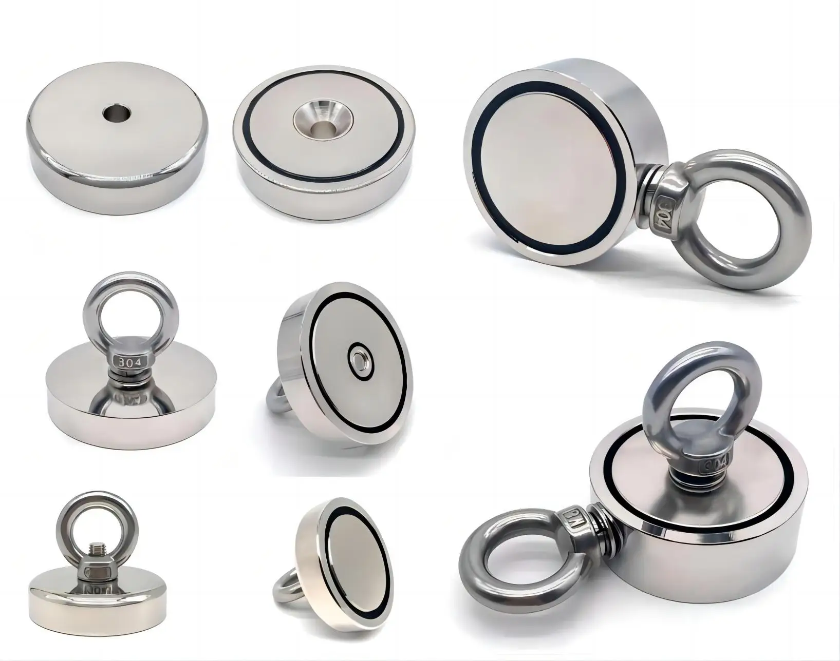 New Upgrade Super Strong Danone Set With Round Block Disc Rope Magnet For N35 Sale Neodymium Fishing Magnets