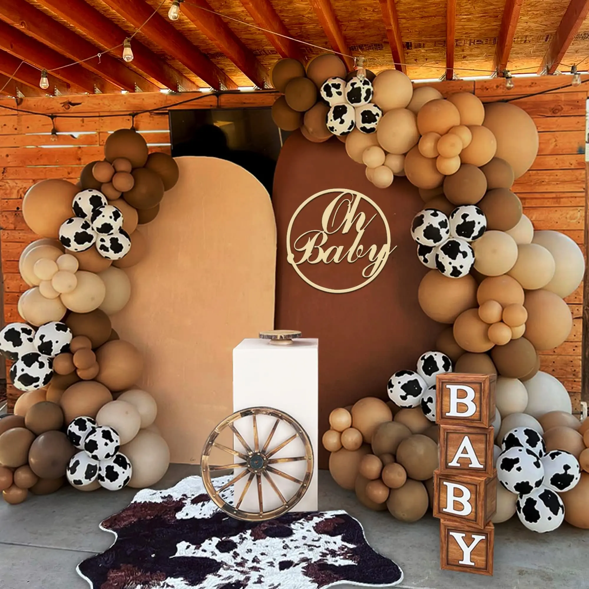Cow Balloons Garland Arch Kit Cow Party Decorations for Baby Shower Birthday Farm Western Theme Party Supplies Decorations
