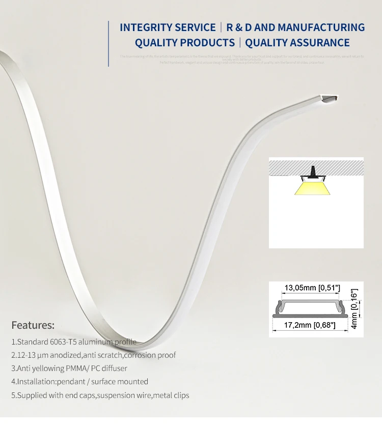 17x4mm Flexible bendable aluminum profile for led lighting strips_6