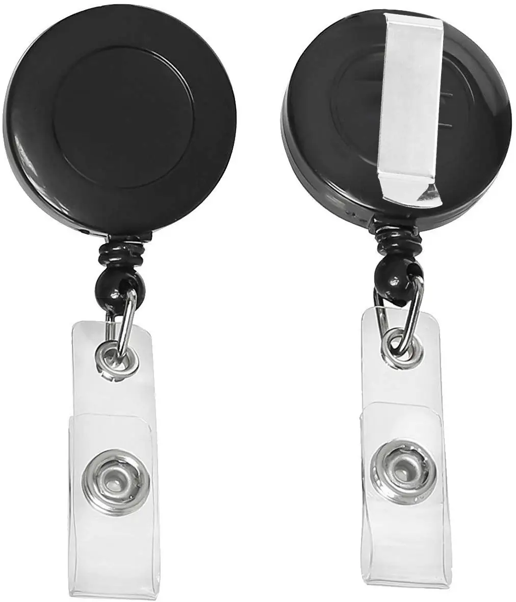 Factory direct 20mm LOGO retractable badge reels with vinyl snap hook