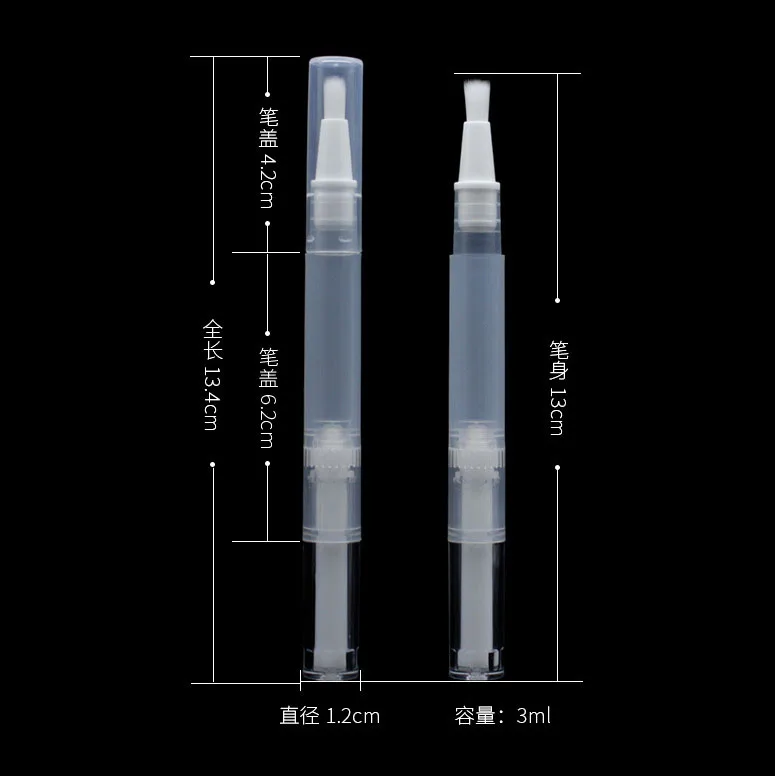 LZ Pack Factory Price Transparent 3ml Nail Gel Cuticle Oil Twist Pen Custom Logo Lip Gloss Teeth Whitening Pen Container