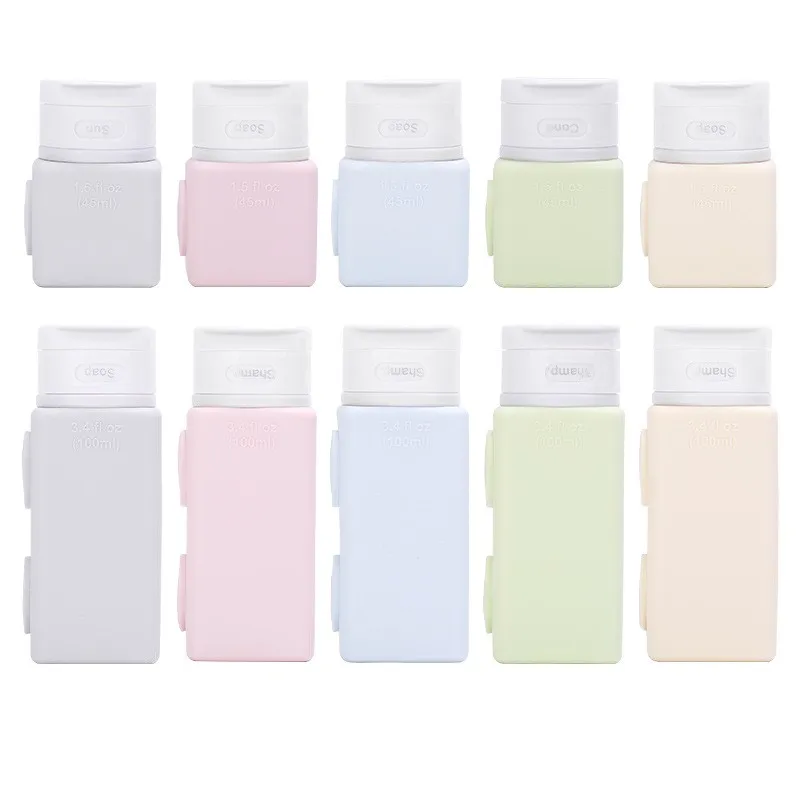 Latest Design With Magnet Containers Empty Lotion Shampoo Cream Soap Conditioner Cosmetic Perfume Silicone Travel Bottle