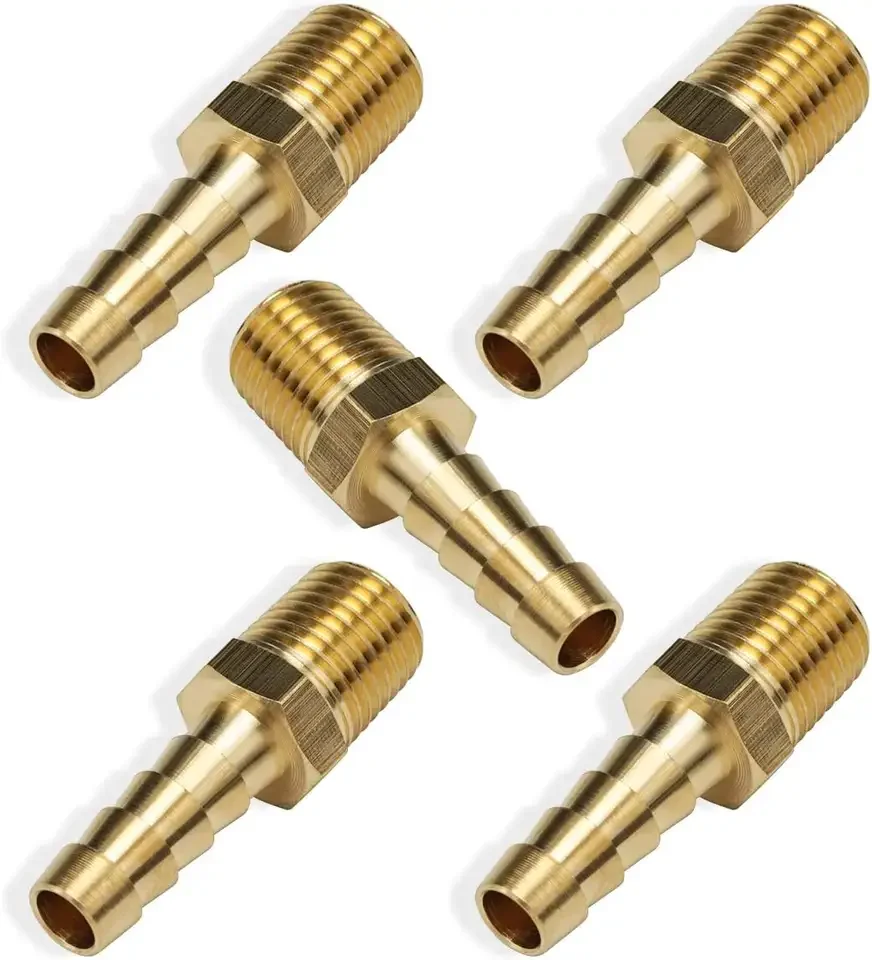 hydraulic pneumatic barb hose fitting bsp npt thread connectors pneumatic hose coupling brass 6mm 8mm 10mm