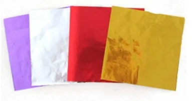 High quality colored aluminum foil for food packing chocolate wrappers 12*12cm