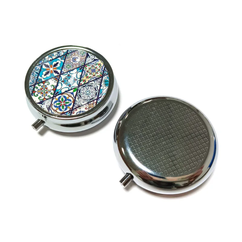 Factory Outlet Custom Small Metal Medicine Paris Cities Country Souvenir Pill Box Case With Mirror