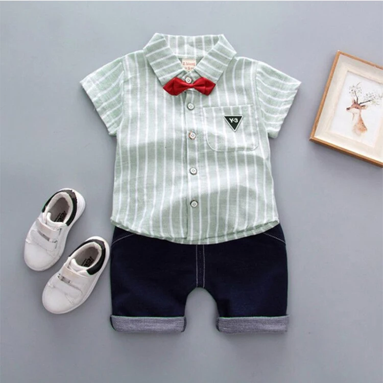 
Best Selling Hot Products Cheap Baby Clothing Suit 2 Pieces Short Sleeved Shirt +Pants 