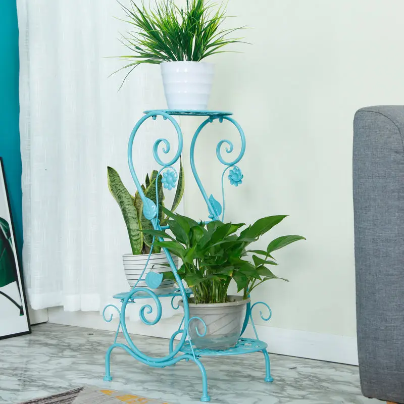 Подставка из кованого железа в европейском стиле для цветов, металлическая подставка для растений, подходит для горшков комнат и балконов