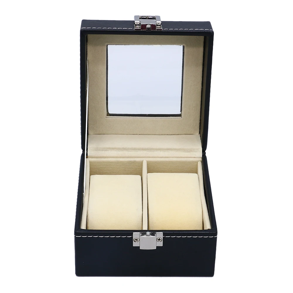 Full carbon fiber PU leather watch storage box display watch organizer box pocket watch box