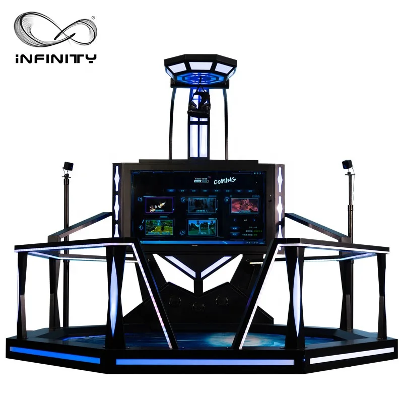 9D VR Standing Interactive Shooting Simulator Game Entertainment Theme Park In One Kids Virtual Reality Interactive Arcade Game