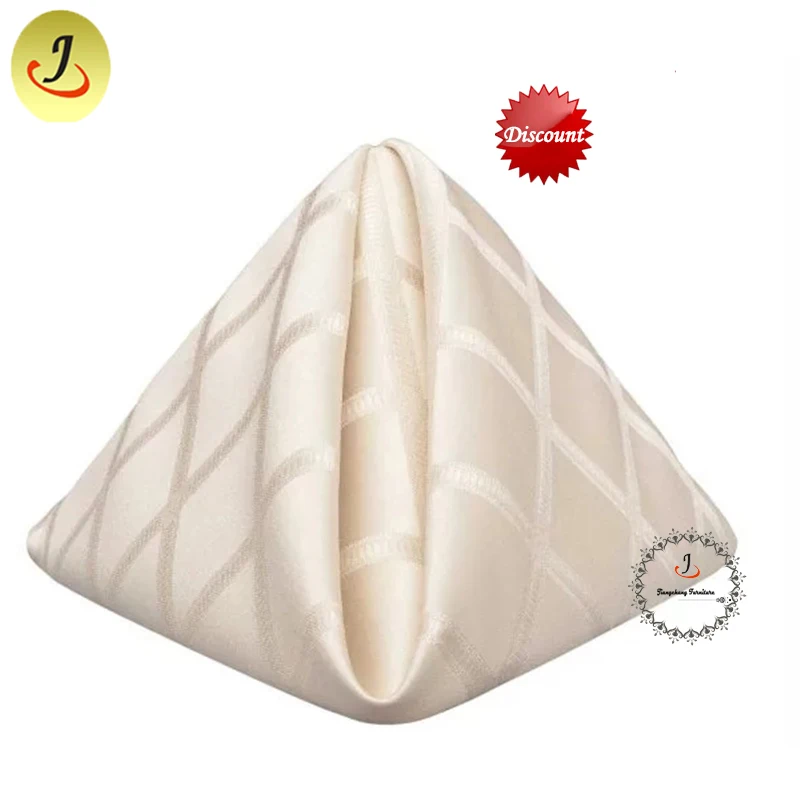 JC-WN10 Wholesale price simple style modern design white color Grid pattern  dining table napkin