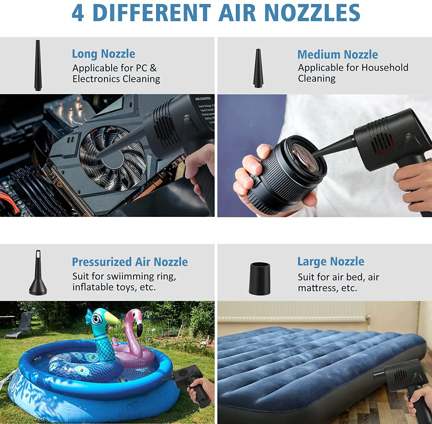 Wireless charging computer car portable household computer dust compressed usb rechargeable electric air duster vacuum blower