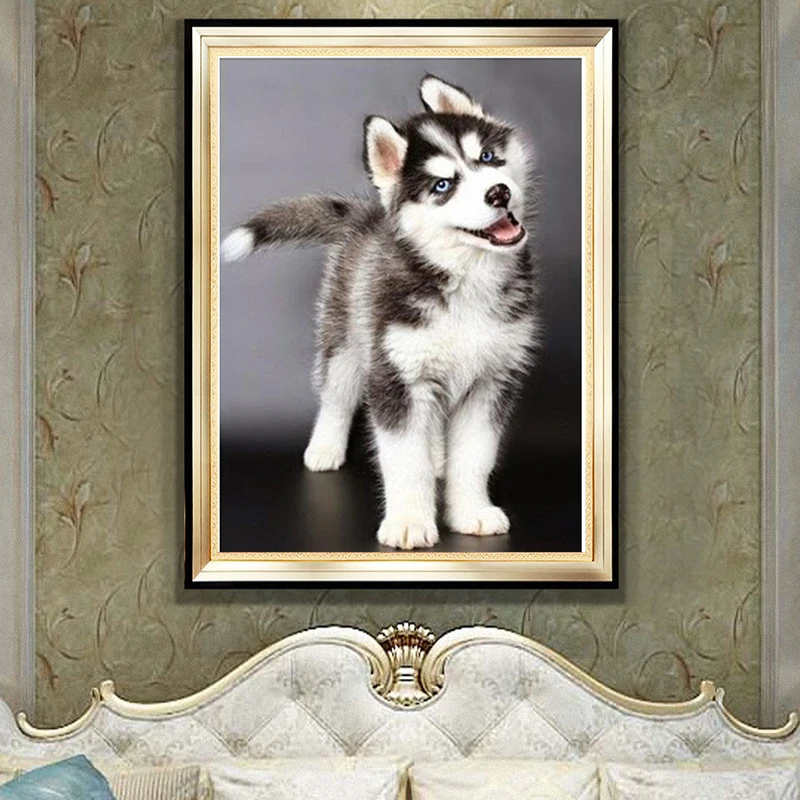 
Diamond Painting Animal Full Square Or Round Paintings Art On Canvas Husky Dog 30 * 40CM Wall Paintings For Living Room 