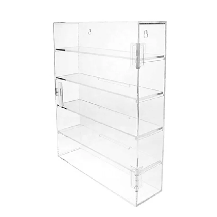 High-quality 4 Removable Shelves Acrylic Tower Display Case Showcase with Door for Diecast Models, Collectibles