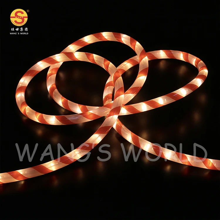 2024 new 20ft IP65 Waterproof Outdoor pathway decoration Christmas candy cane  rope lights