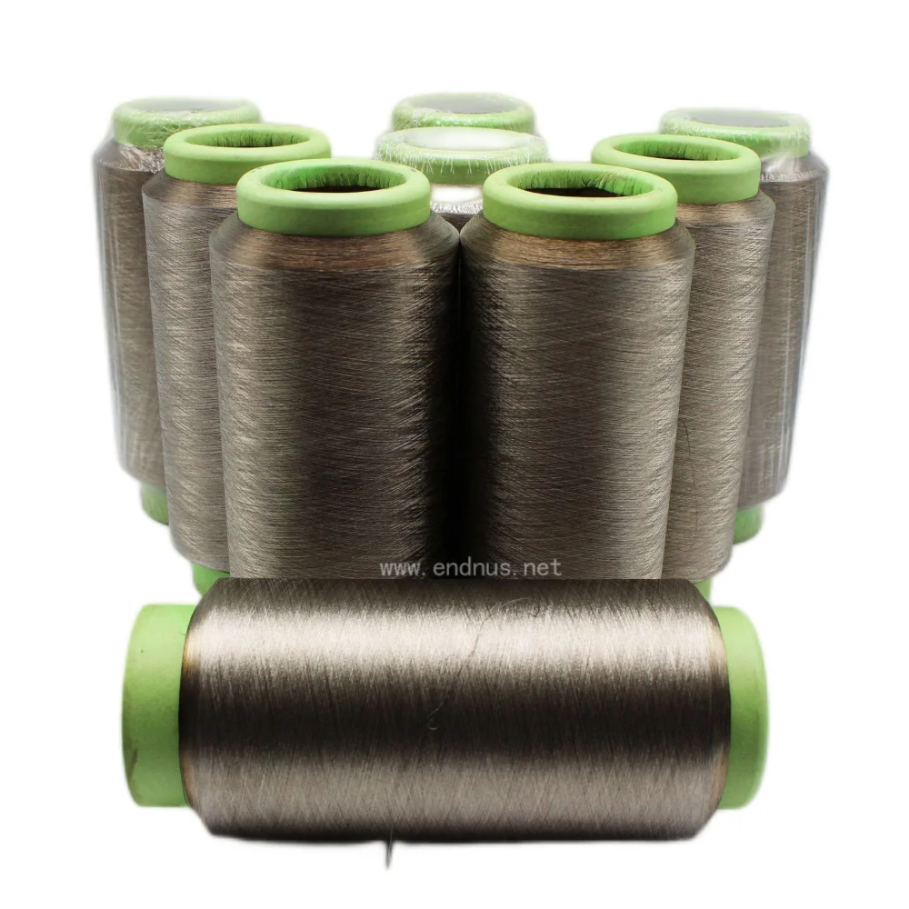Antimicrobial Deodorization Function 18% Silver Coated 82% Nylon Conductivity Yarn For Knitting Socks