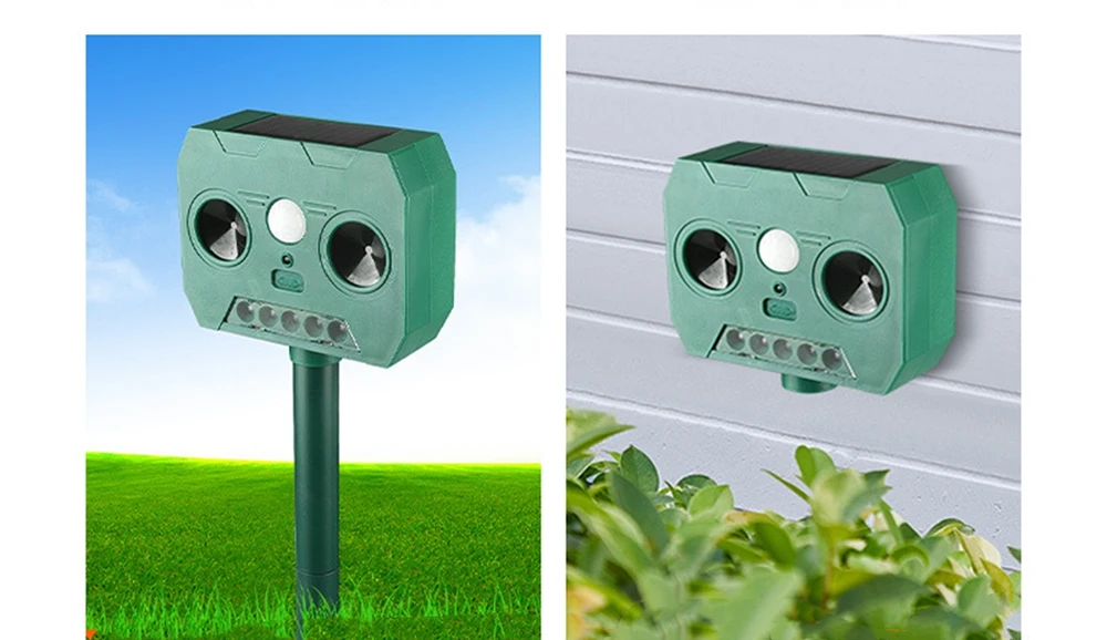 Outdoor Solar Animal Repeller Ultrasonic Cat Repelling Dog Waterproof Infrared Sensor Dog Repeller