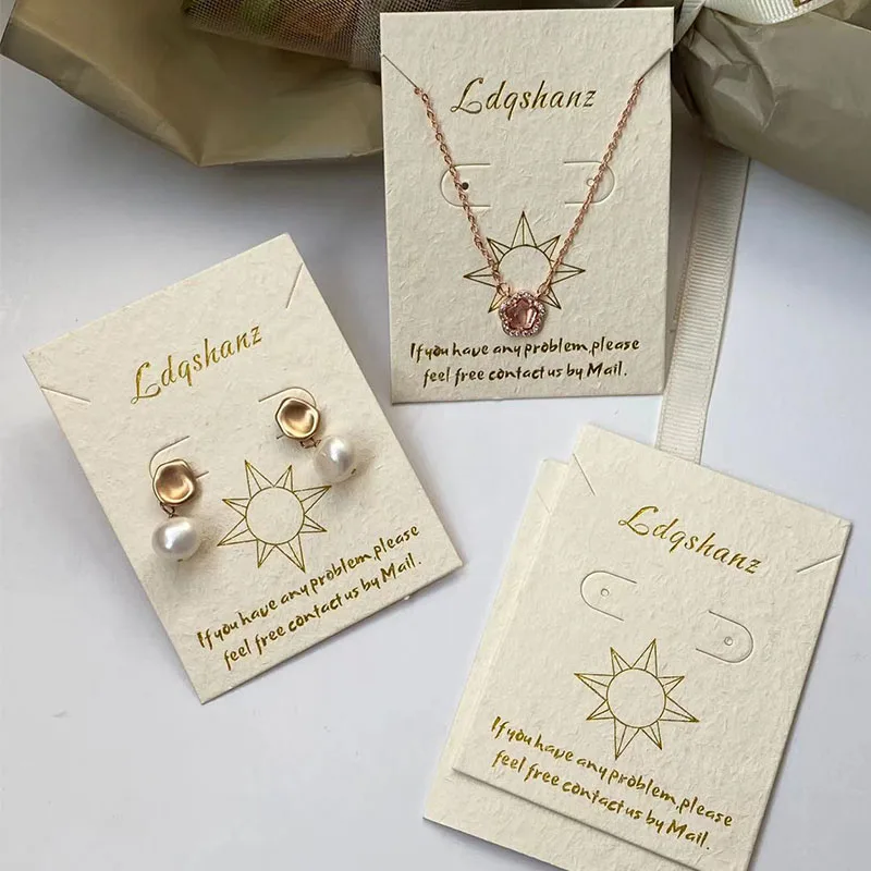 Customized Factory Brand Logo Eco-Friendly Art Paper Jewelry Cards Bracelet Necklace Jewelry Packaging Cards With Logo