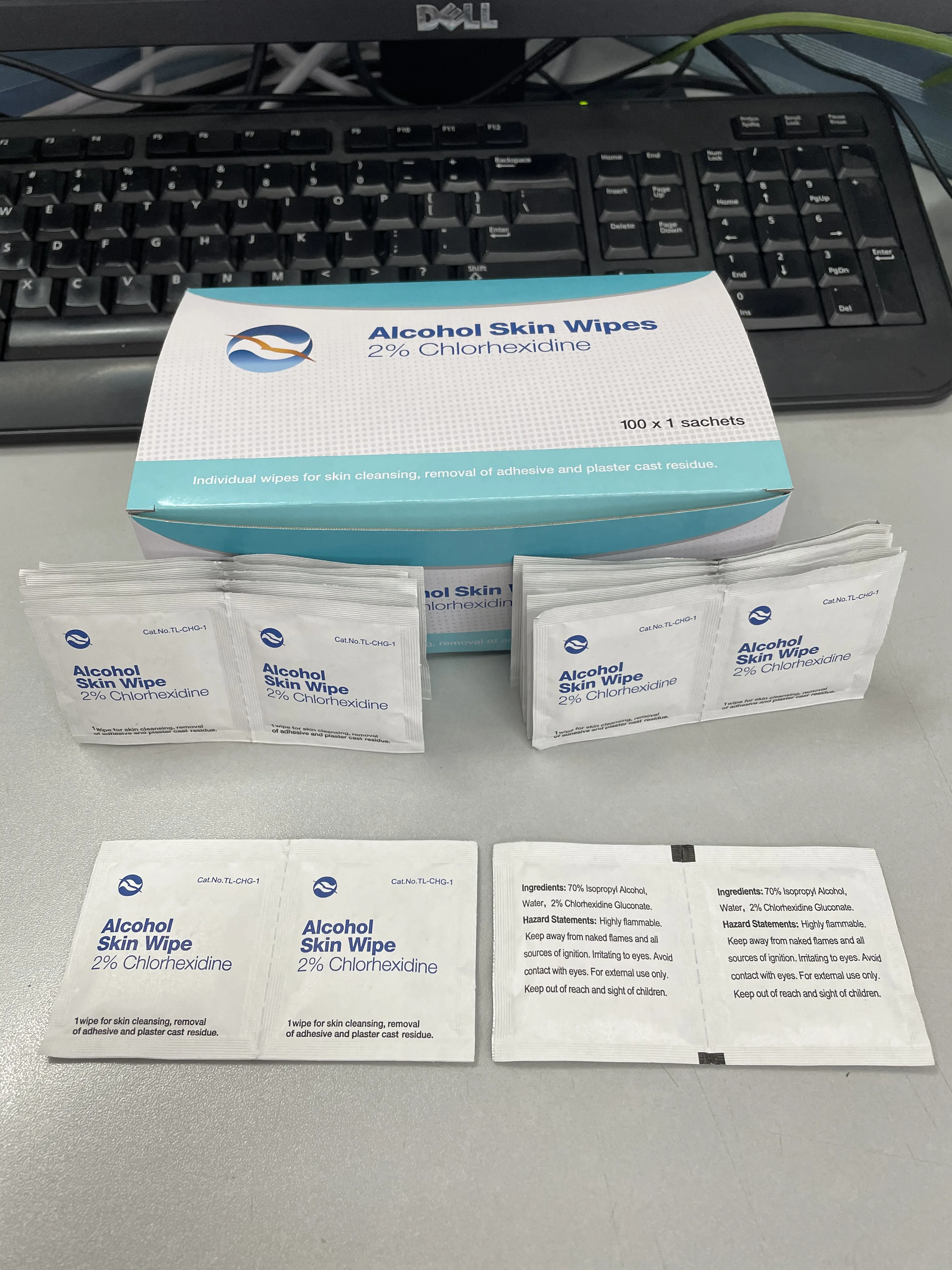 Высококачественный медицинский спиртовой тампон с 2% хлоргексидином 70% изопропиловым спиртом