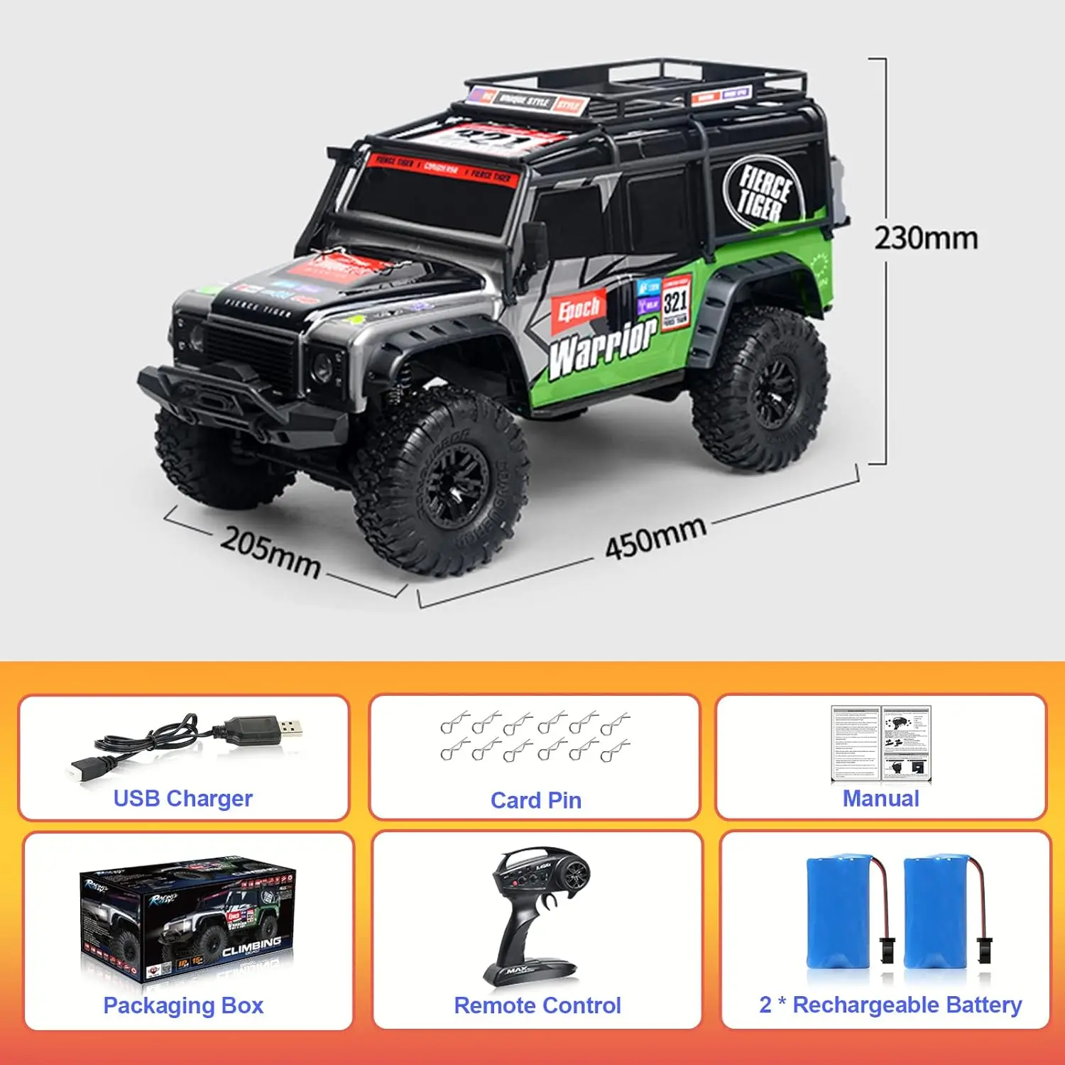 Dwi Dowellin RC Crwaler 1/10 RTR Remote Control Car 4WD 2.4GHz Brushed Offroad Racing Hobby Grade Model Vehicle with LED Lights