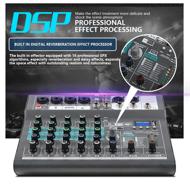 TEBO New style best price small controller home party dj mixer use usb audio mixer