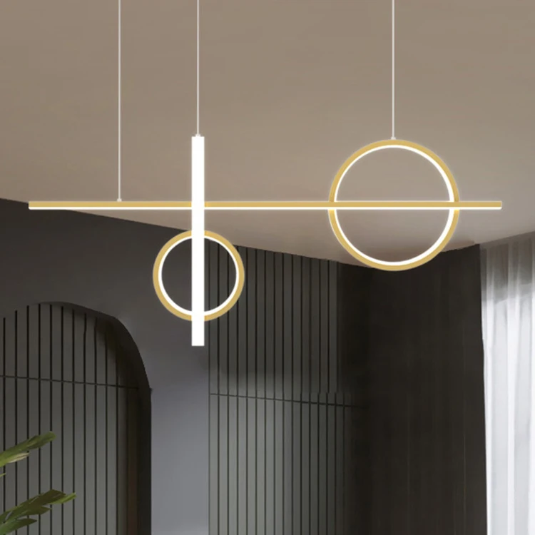 Hanging Pendant Living Room For Home Round LED Modern Long Chandelier Simple Ceiling house Pendant Lights kitchen Island