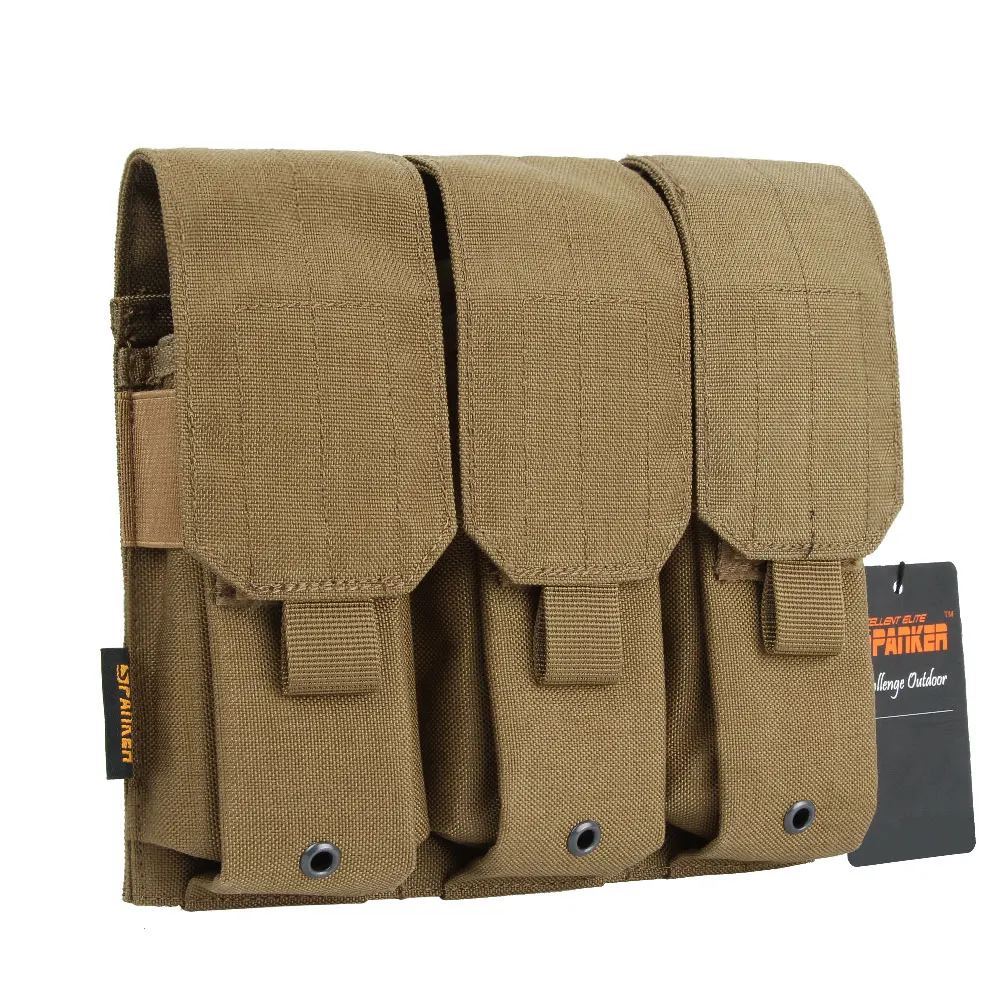 Tactical Nylon Bag Hunting Molle Triple Open Top Mag Magazine Pouch