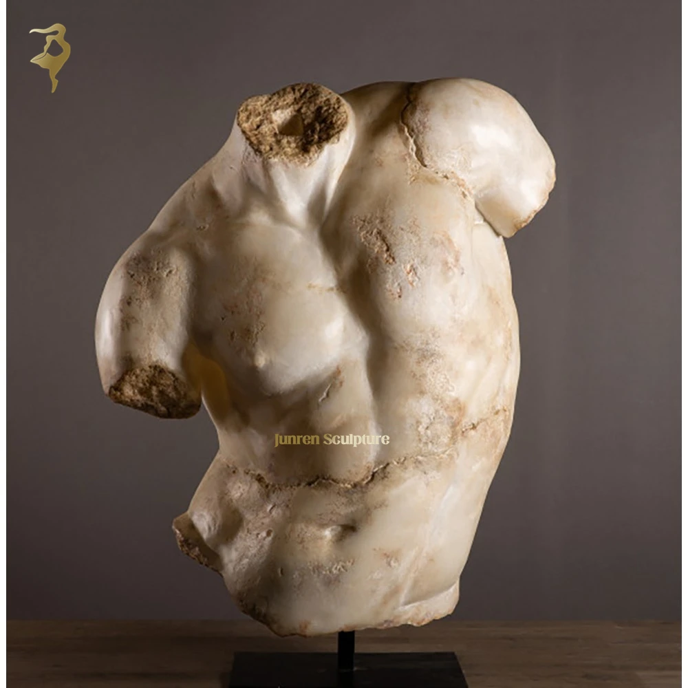 Cheap price custom design vintage naked white marble torso sculpture marble bust statue for sale