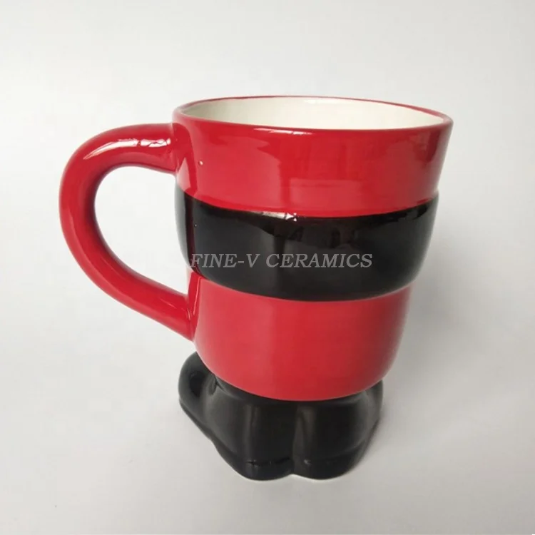 Custom Creative water cup export Santa Claus hand-painted dolomite ornaments christmas ceramic boot mug
