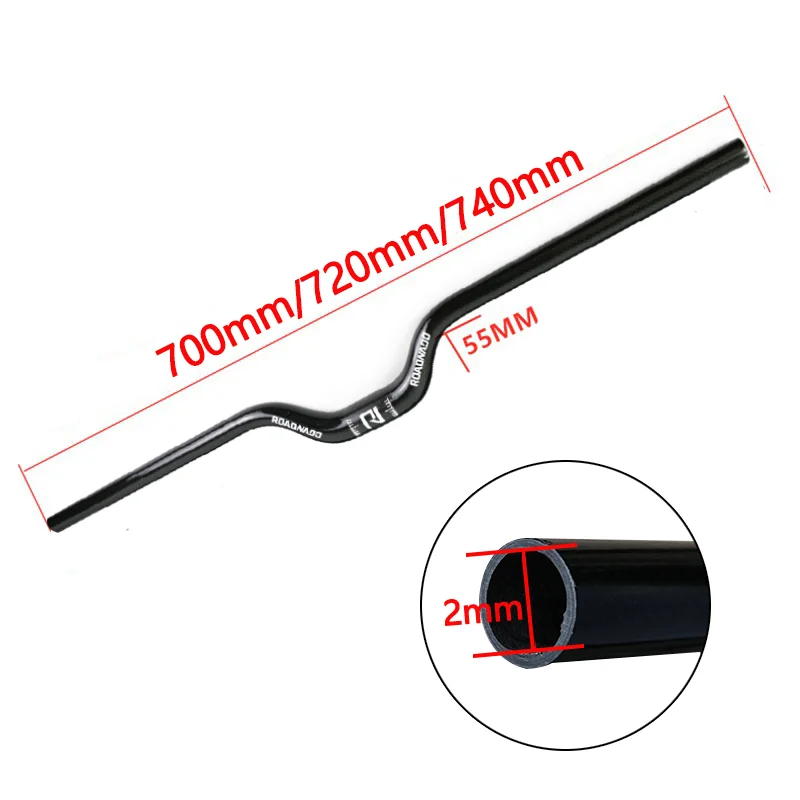 Полностью карбоновый велосипедный руль, ультралегкий руль 700/720/740 мм, руль из углеродного волокна для дорожного велосипеда