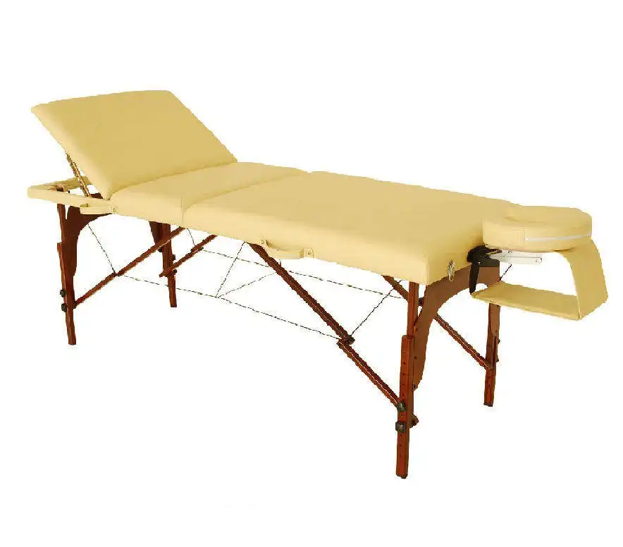 Wholesale Price Beauty Spa 3 Section Wood Massage Bed Foldable Massage Table With Hole