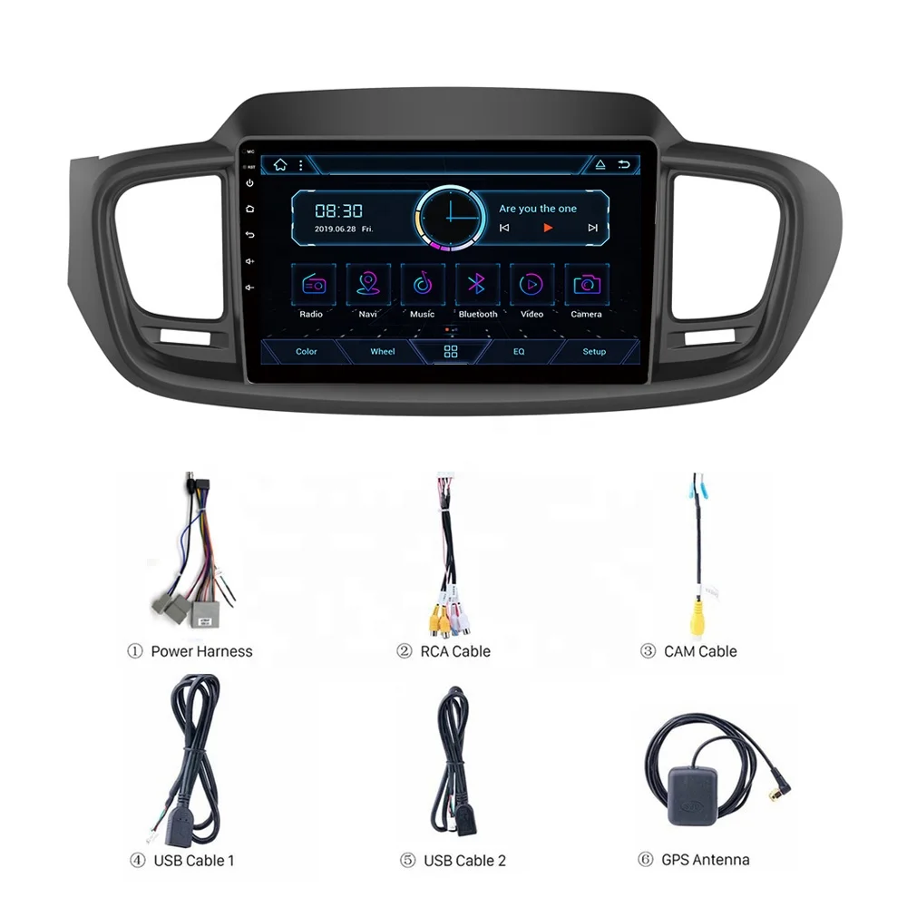 4+64G Car Stereo PX6 with BT For KIA Sorento 9 inch Touch Screen GPS Navigation Android Multimedia Radio  Stereo Player