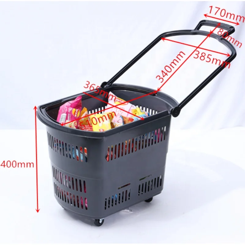 gray color plastic shopping hand basket Custom Retail Grocery Supermarket PP Plastic Handle Supermarket Shopping Basket