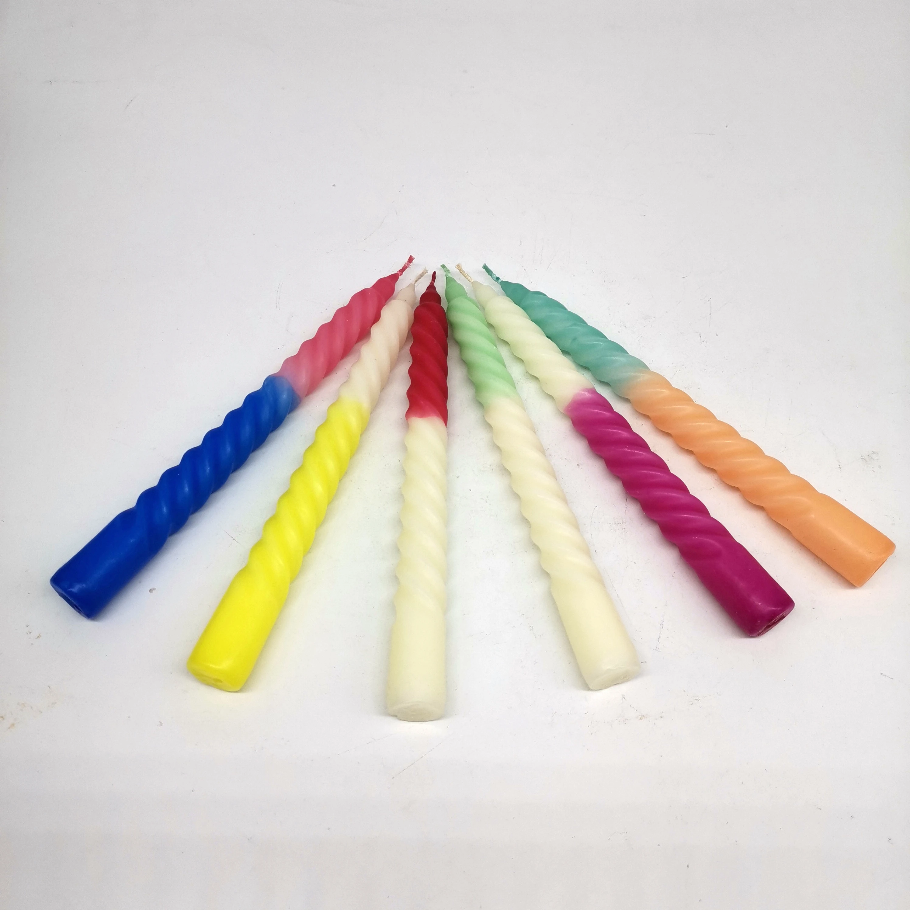 
Multi color taper candles Two tone twisted candles Home Decor taper candles 