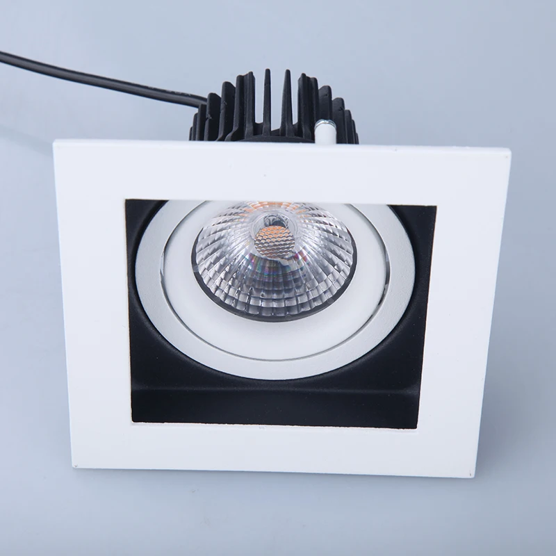 DC37V Traditional Ceiling Recessed LED Anti-Glare Downlight 7W White Black Dimmable Square Downlight